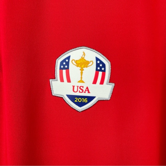 RLX Ralph Lauren Mens XL Red USA 2016 Ryder Cup Red Golf Shirt Performance Wear - Picture 6 of 13
